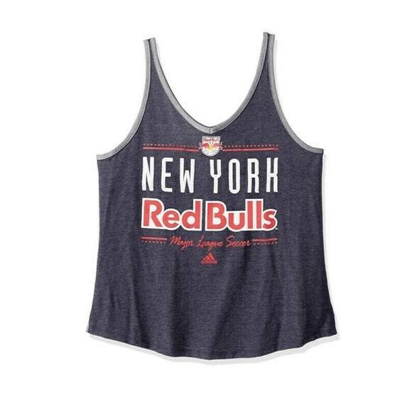 adidas Tops - Adidas Womens Size XL MLS New York Red Bulls Honeycomb Lines V Neck Tank Navy